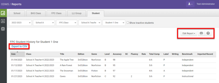 FPC Student History Report Overview with Heinemann Fountas & Pinnell ...