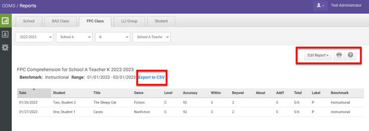 Class FPC Comprehension Report Overview with Heinemann Fountas ...