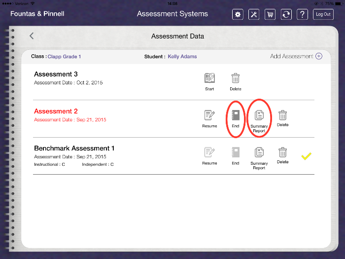 Assessment Summary Report For Heinemann Fountas Pinnell Assessment