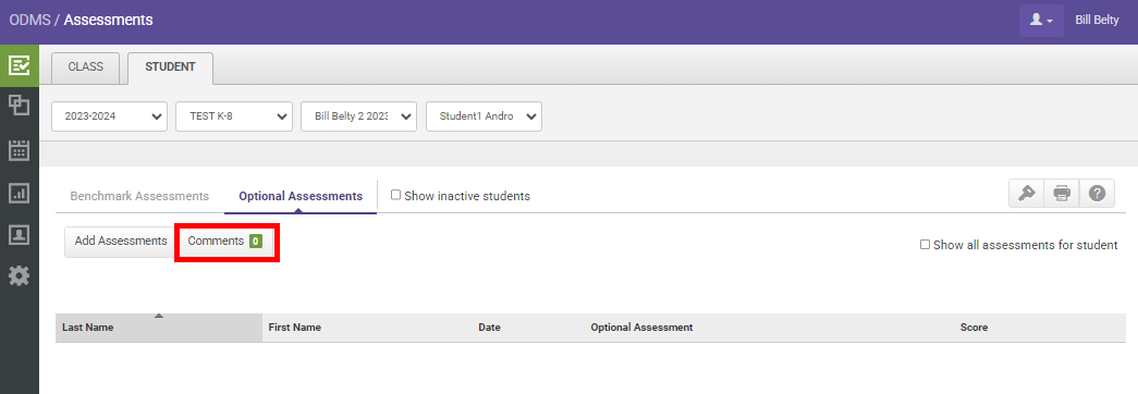 Comments Screen Overview in Heinemann Fountas & Pinnell Online Data ...