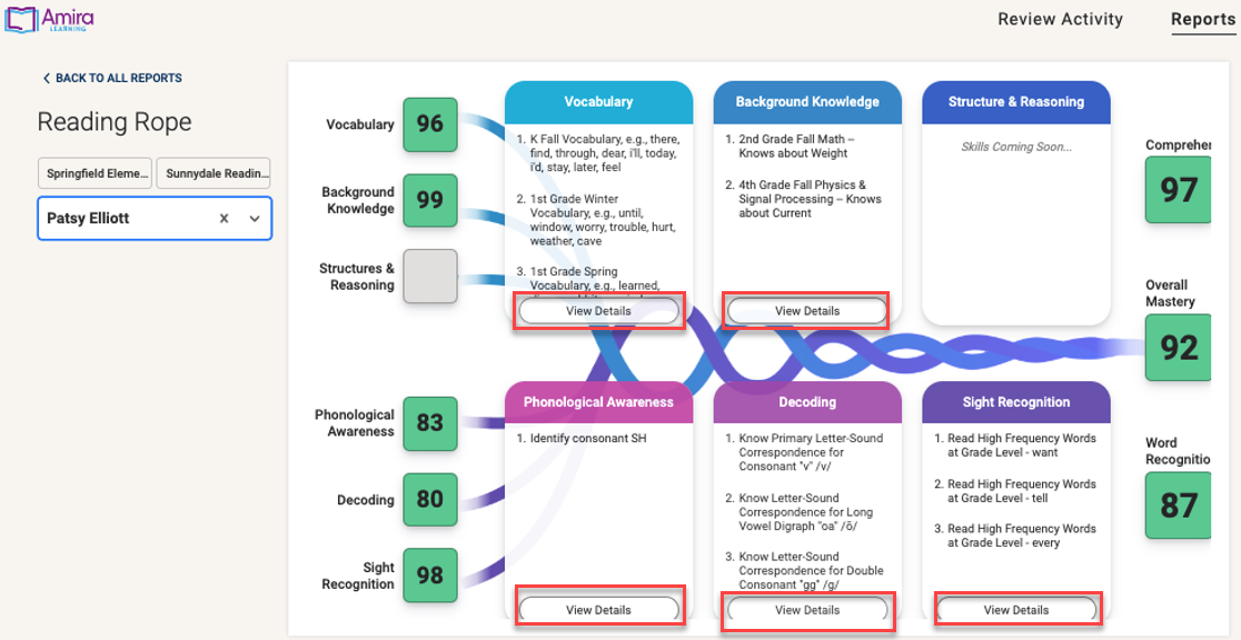 Amira - Instructional Recommendations Report (Formerly Reading Rope Report)
