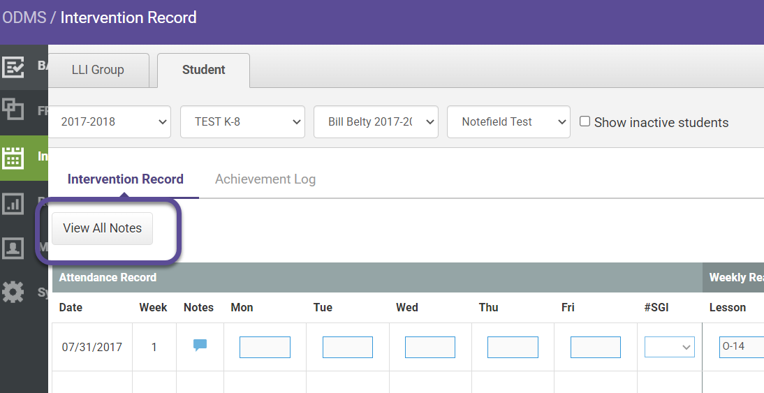 View All Group/Student Notes Screen Overview on Heinemann Fountas ...
