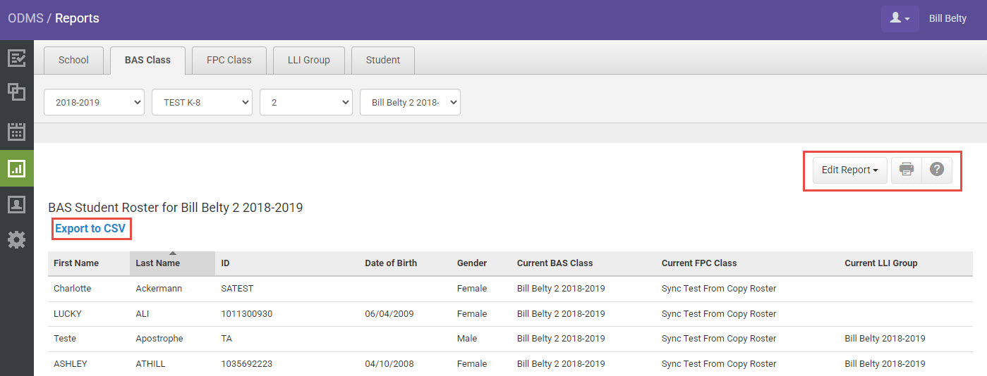 BAS Class Student Roster Reporting Overview with Heinemann Fountas ...