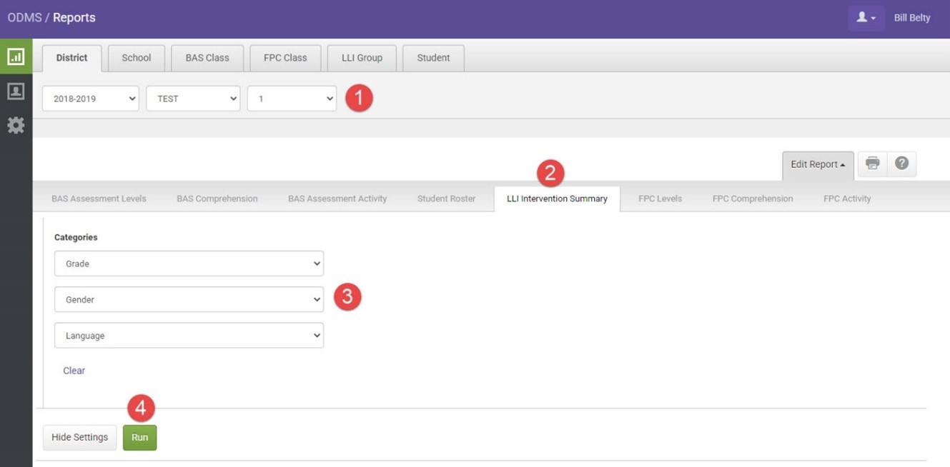 LLI District and School Intervention Summary Report Overview on ...