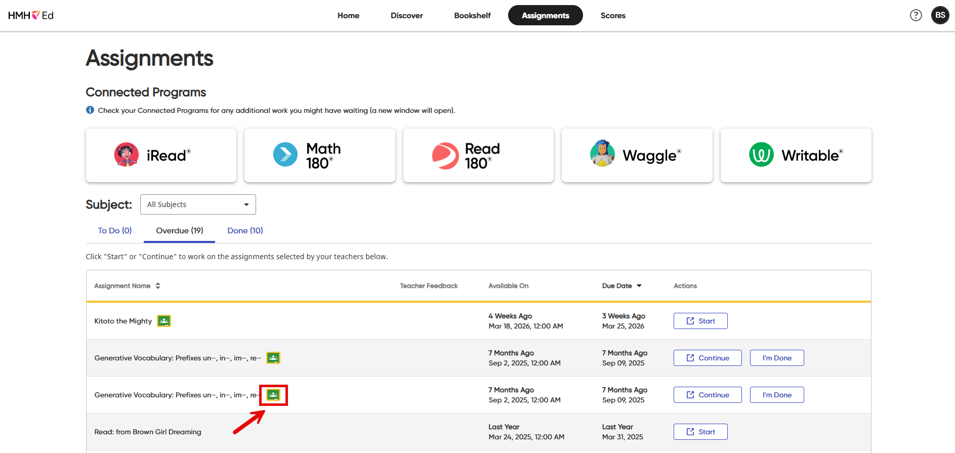 Sign In to Google Classroom in HMH Ed as a Student